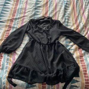 Black ruffle dress